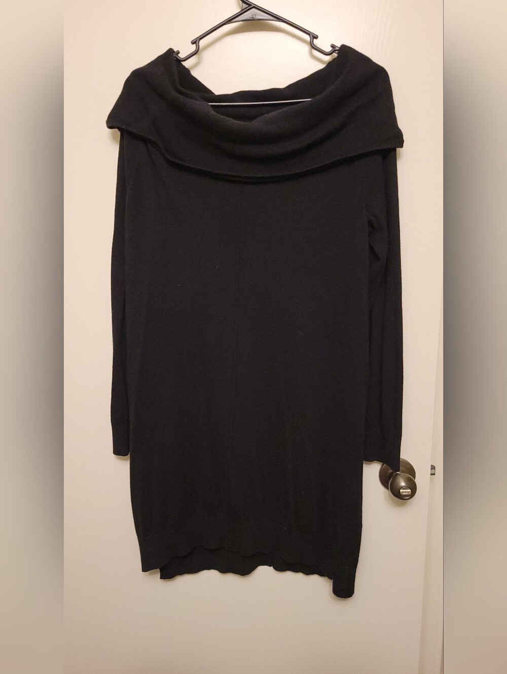 Express Black Off-Shoulder Cowl Sweater Dress